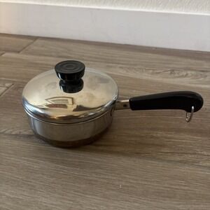 Revere Ware 3/4 Qt Copper Clad Stainless Pan Pot w/Lid Clinton IL USA